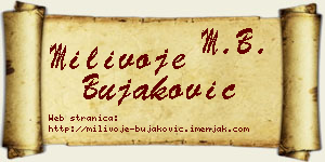 Milivoje Bujaković vizit kartica